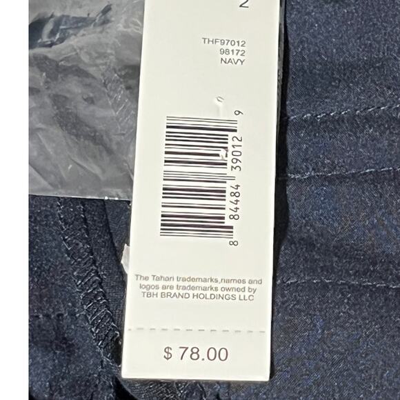 TAHARI WOMENS SIZE 2 PANTS ANKLE SLIM STRAIGHT-LEG NAVY CAREER WORK DRESS NEW - Picture 13 of 14